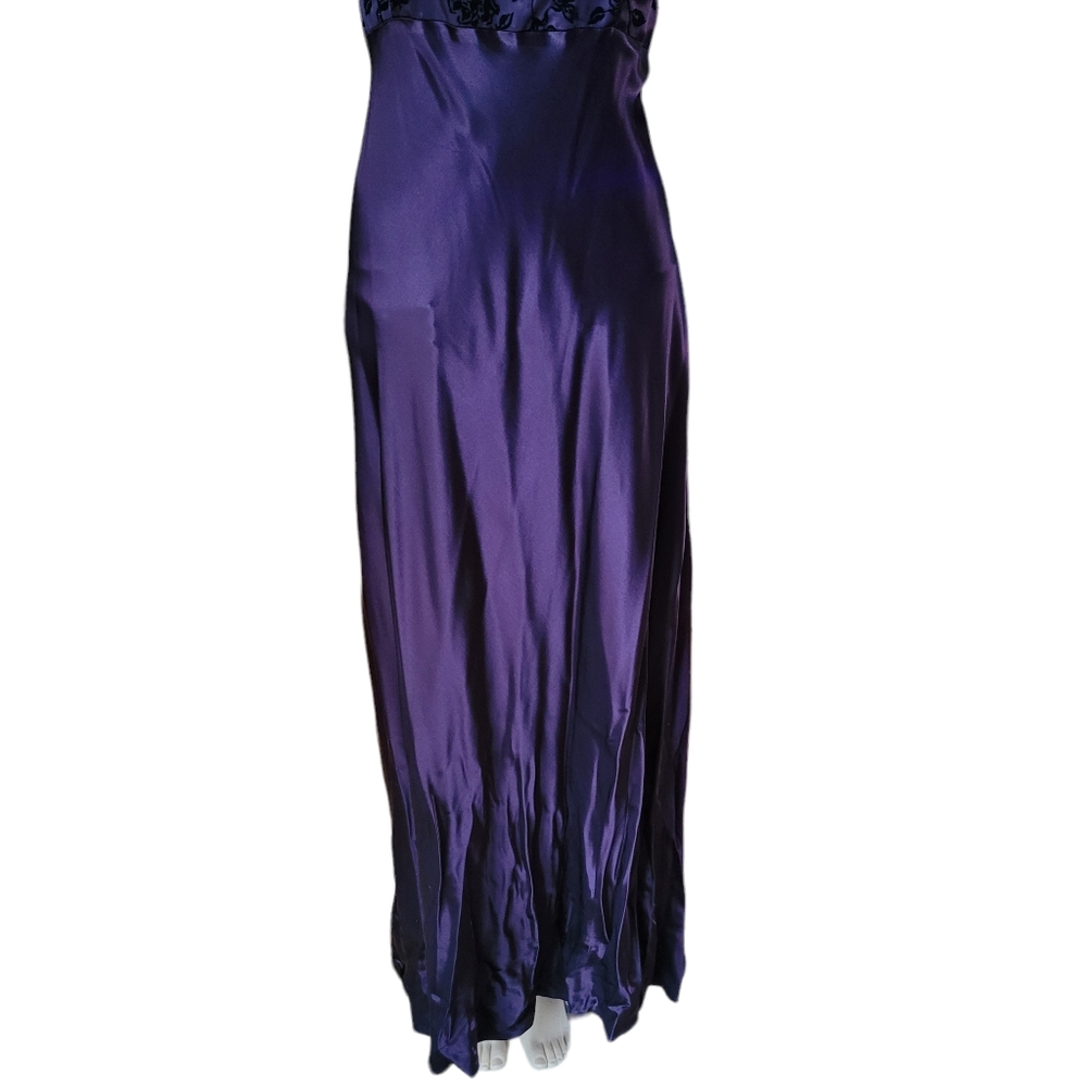 Vintage Be Smart Formal Dress Size 13 / 14 Dark Purple Long Made in USA - Picture 5 of 10